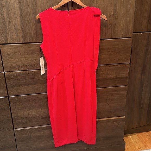 NWT Calvin Klein red asymmetrical shift dress size 6 - Picture 5 of 7